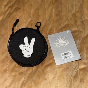 Disney Black Coin Purse with Peace Hand Design